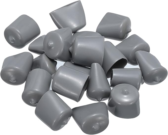 uxcell 20pcs Rubber End Caps 22mm(7/8") ID Vinyl PVC Round Tube Bolt Cap Cover Screw Thread Protectors Grey - Image 4
