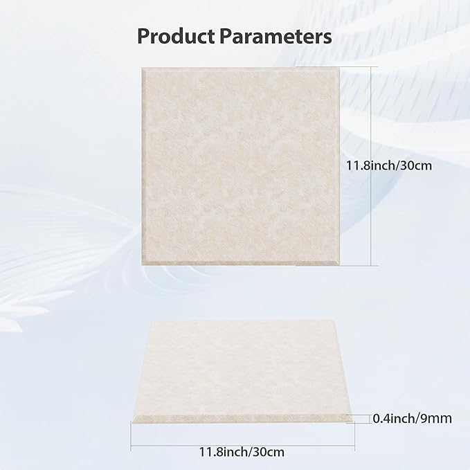 12 Pack Acoustic Panels Self Adhesive Sound Proof Foam, High Density Sound Acoustic Panel, 12X12X0.4 Inch Square Panels in Home, Office, Reccording Room, Studio,and more(Beige) - Image 6