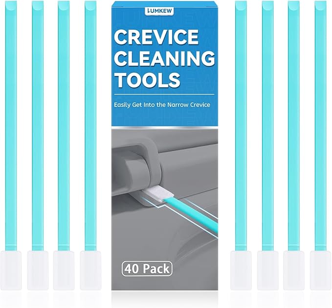 40pcs Crevice Cleaning Brush Tool, Disposable Toilet Brush for Toilet Seat Gaps, Crack and Crevice Cleaner Tools, Blue by Lumkew