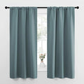 NICETOWN Greyish Blue Blackout Curtains Panels for Window, Thermal Insulated Rod Pocket Blackout Drapes/Draperies for Living Room (2 Panels, W34 x L63 inches) by NICETOWN