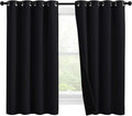 NICETOWN Truly Blackout Curtains 57 inches Length, 2 Thick Layers Completely Blackout Window Treatment Thermal Insulated Lined Drapes for Basement Window (Black, 1 Pair, 55 inches Width Each Panel) by NICETOWN