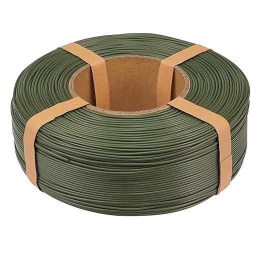 Inland V2 PLA PRO (PLA+) 3D Printer Filament Refill, 1.75mm Spooless Filament, Dimensional Accuracy +/- 0.03mm, 1KG (2.2lbs) Olive Green Refill for Inland Reusable Spools, Bambu Lab Compatible - Image 3