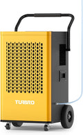 TURBRO 245 Pint Commercial Dehumidifier with Pump and Drain Hose, for Large Spaces, Rolling Wheels, Faster Defrost, for Basements, Warehouses, Flood Restoration, Industrial Sites by TURBRO