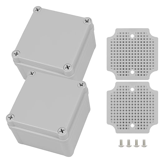 Junction Box, 3.9"x 3.9"x 3"(2 Pack) Outdoor Electrical Box with Mounting Plate, IP67 Dustproof Waterproof ABS Plastic Project Box, DIY Electrical Enclosure Gray (100x 100x 75 mm) - Image 8