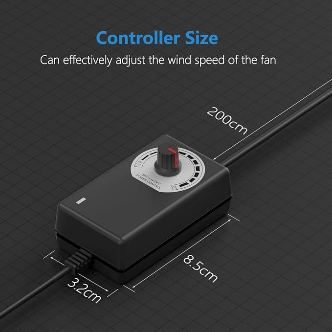 Hon&Guan 3 Inch Inline Blower Fan with Speed Controller 120 CFM with 20W Ultra-Low Power and Low Noise - Image 2
