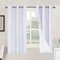H.VERSAILTEX Primitive Linen Curtains 100% Blackout Curtain Drapes Burlap Curtains with White Thermal Insulated Liner, Grommet Top Drapes Living Room/Bedroom (2 Panels, 42 x 63 Inch, Bright White) by HVERSAILTEX
