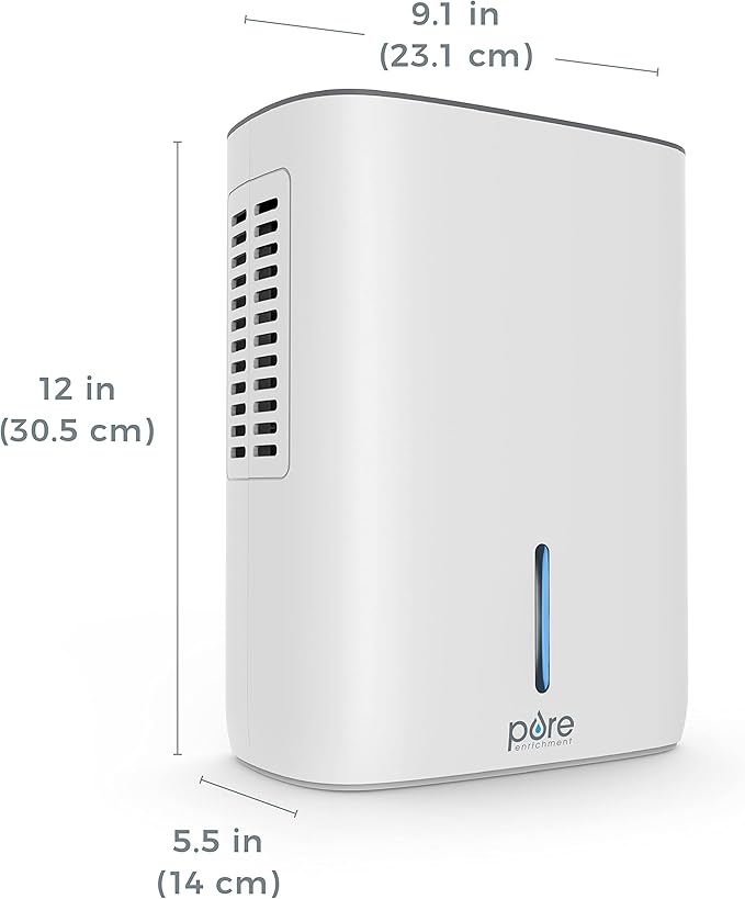 Pure Enrichment PureDry Deluxe Dehumidifier - Mid-Sized 1.5L Water Tank Eliminates 500ml/day in Excess Moisture from Closets, Bathrooms, Basements, Boats, Kitchens and Other Small to Mid-Sized Areas - Image 7