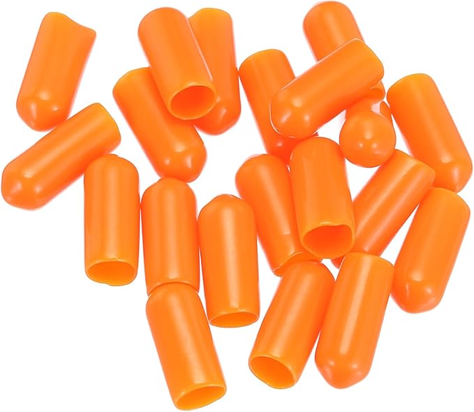 uxcell 20pcs Rubber End Caps 6mm(1/4") ID Vinyl PVC Round Tube Bolt Cap Cover Screw Thread Protectors,Orange - Image 4
