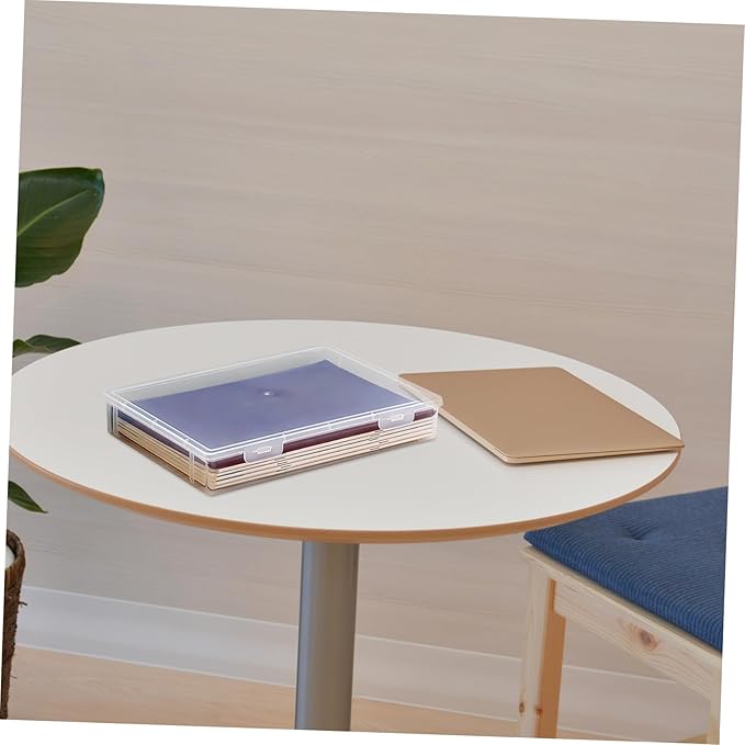 jojofuny Document Organizer Box Transparent Storage Case for Photos Certificates Documents Lightweight Portable File Holder for Desk Travel Keeps Files Dry Tidy - Image 3
