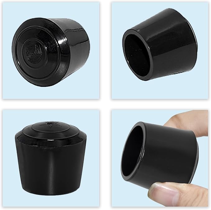 Flyshop 1-1/4", 32 mm Chair Leg Caps Furniture Table Covers Floor Protectors Non-Scratch Odourless Synthetic Rubber Leg Tips Round 8 Pack - Image 5