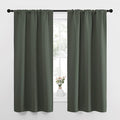 NICETOWN Bedroom Curtains Blackout Draperies - All Season Thermal Insulated Solid Rod Pocket Top Blackout Curtains/Drapes for Kid's Room (Dark Mallard, 1 Pair, 34 x 63 Inch) by NICETOWN