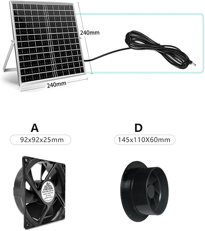 Compact 12V Ventilation Blower For Growth Tents Offices High Speed Motor 5 5 x 2 1mm Female Tent Humidity Control Fan - Image 5