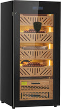 VEVOR Electric Humidor, 88L Cigar Humidor, 1000 Counts Electric Cigar Humidor with Compressor Cooling, Constant Humidity & Temperature Control, Spanish Cedar Wood Shelves & Drawers, for Household by VEVOR