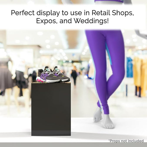 12" x 12" x 16" Glossy Black Acrylic Display Box with One Open Side No Lid Versatile Tall Retail Product Riser or Merchandise Storage Bin by Marketing Holders - Image 2
