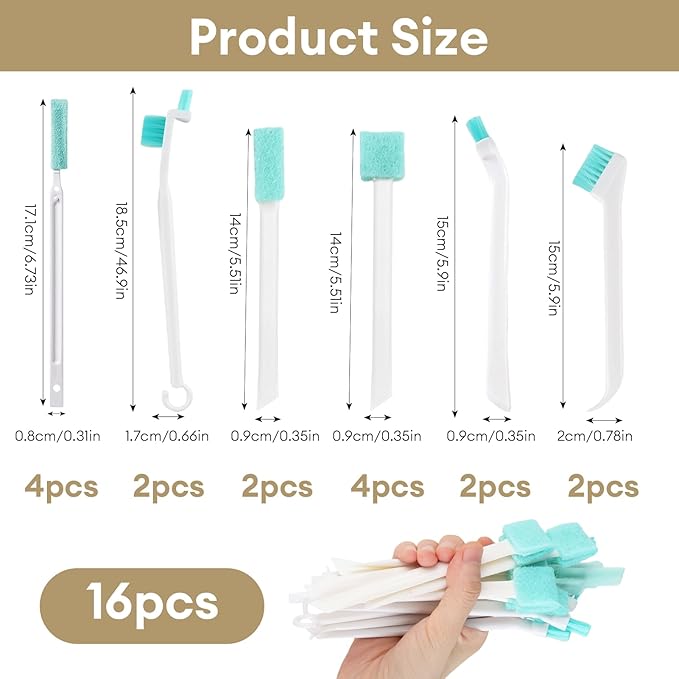 16pcs Humidifier Cleaning Brush Set, Multi-Size Cleaning BrushSet， Includes Crevice & Small Brushes for Humidifier Maintenance,for Users to Clean Tight Spaces & Small Details - Image 2