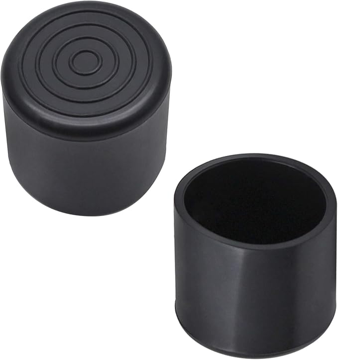 Round Rubber Furniture Leg Caps, 7/8 Inch Chair Leg Floor Protectors for Chair, Table, Sofa, Pack of 20 (22 x 22mm, Black) - Image 2