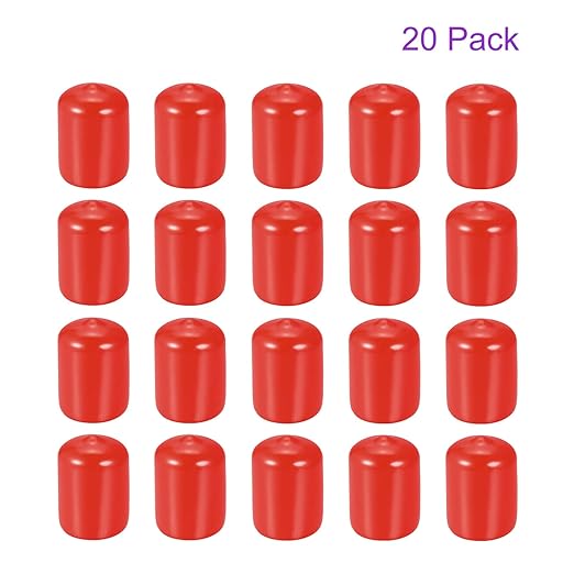 DMiotech 20 Pack 3/4" ID Red Screw Thread Protectors Rubber End Caps Bolt Covers for Screw Bolt Furniture Pipe - Image 6