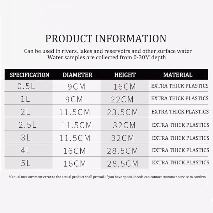 Water Sampler Sampling Dipper System Thicken Plastic Ladle Pendulum Beaker Sampler for Environmental Monitoring, Water Quality Sample Collection(0.5L) - Image 6