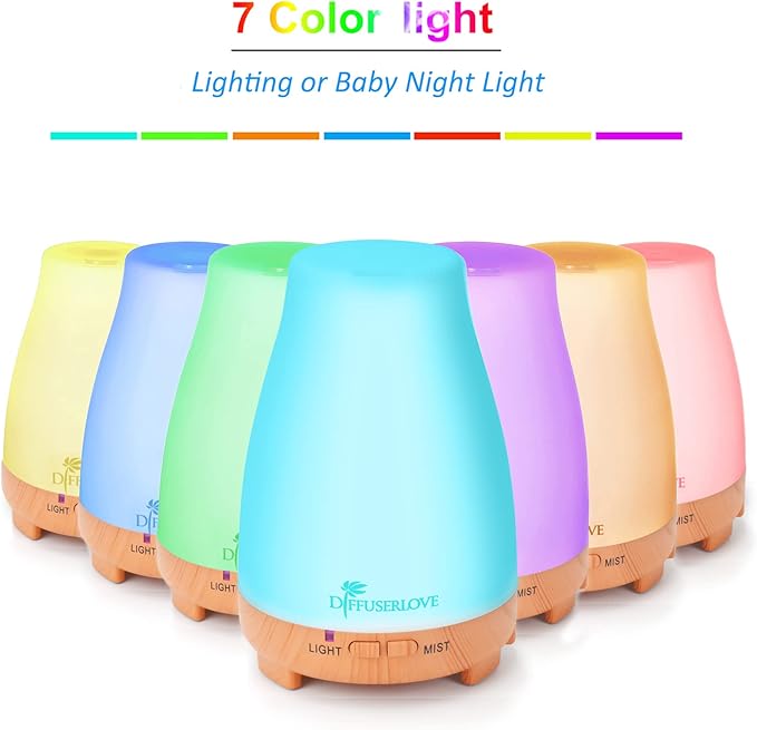 Diffuserlove Essential Oil Diffusers 200ML Remote Control Diffuser Mist Humidifiers BPA-Free Aromatherapy Diffuser (Yellow Base) - Image 2