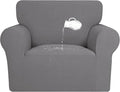 PureFit 100% Dual Waterproof Couch Cover Slipcovers for Couches and Sofas - Stretch Non Slip Fleece Sofa Covers Washable, Leakproof Furniture Protector for Kids, Pets, Dog (Chair, Light Gray) by PureFit