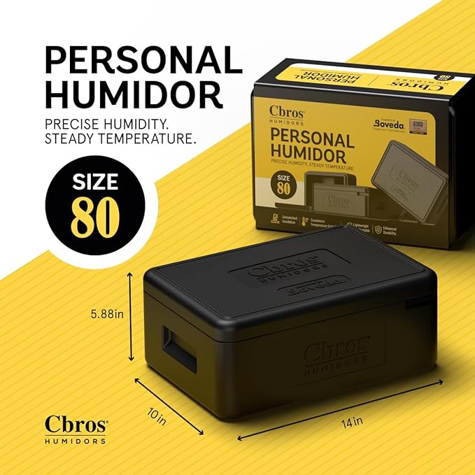 Cbros Humidor 69% Two- Way Humidity Control Box Powered by Boveda, Moisture Absorber, Maintain Freshness and Consistent Temperature Size (Size 80) - Image 4