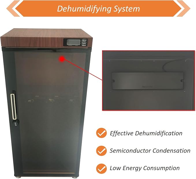 Musical Instrument Dehumidifying Dry Cabinet Box Bass Violin Display Case with Hygrometer Electronic Humidity Control Storage for Guitar Bass Violin 35-60% RH 110V - Image 5
