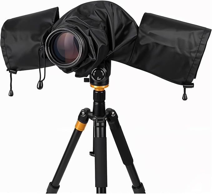 REFLEX CAMERA Universal Protective Waterproof DSLR/SLR Rain Cover with Drawstring Sleeves & Clear Viewing Window for Sony, Canon, Nikon, Panasonic, Lightweight Nylon Protection for All-Weather Outdoor by ReflexCamera