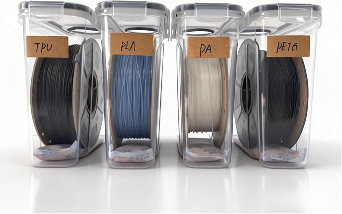 Filament Dry Box 3D Print Filament Dryer - 4 Pack Filaments Container for 3D Printing Filaments Sealing and Protection - Portable Filament Storage with Desiccant&Label,Water-Proof and Dust-Proof 4.0L by Yilirongren