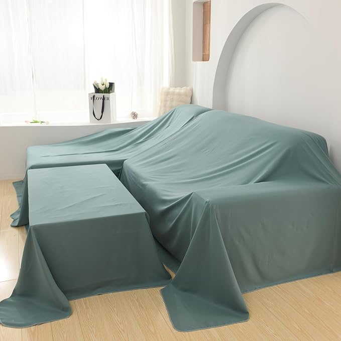 Furniture Cover Multi-Purpose, Indoor and Outdoor Furniture Dust Cover Sofa Cover Dustproof Breathable Mattress Protector Cabinet Cloth Home Dust Block (Emerald, 240cm x 100cm(94x39in)) - Image 8