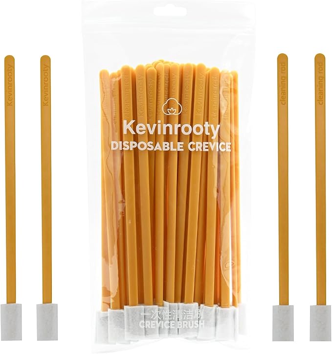 50PCS Crevice Cleaning Brush Tool Kit - Disposable Toilet Brush & Seat Cleaner (Yellow) by Kevinrooty