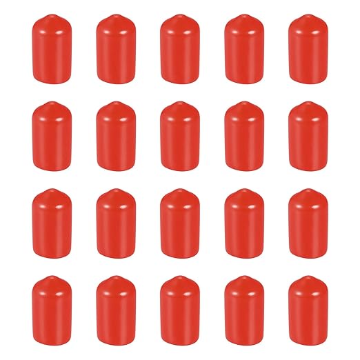 DMiotech 20 Pack 5/16" ID Red Screw Thread Protectors Rubber End Caps Bolt Covers for Screw Bolt Furniture Pipe by DMiotech