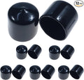 Acocony 1 3/16 Inch Rubber Cap Round Rubber End Caps PVC Flexible Protector Plastic Plugs for Round Holes Black Pack of 12 by Acocony