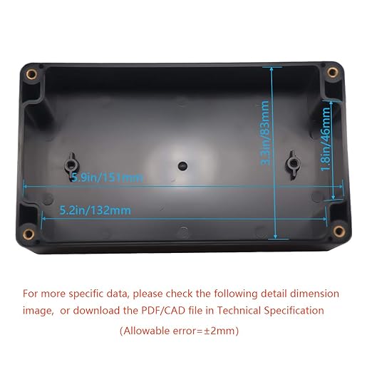 Junction Box, Zulkit Project Box IP65 Waterproof Outdoor Box ABS Plastic Electrical Boxes Electronic Enclosure Black 6.22 x 3.54 x 2.36 inch (158 x 90 x 60mm) - Image 5
