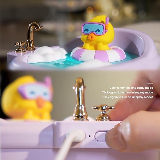 Cute Humidifier for Bedroom,Top Fill 0.34L Desk Mini Humidifier Aroma Diffuser,Cool Mist,20db Quiet,Easy Clean,Colorful Light, Auto Shut off,Small Humidifier for Baby Room,Plants,Home,Office (Purple) - Image 5