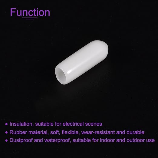 DMiotech 100 Pack 5mm ID White Screw Thread Protectors Rubber End Caps Bolt Covers for Screw Bolt Furniture Pipe - Image 5