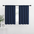 NICETOWN RV Blackout Curtains for Camper Windows, Kitchen Curtains, Short Blackout Curtains & Drapes, Thermal Insulated Rod Pocket Window Treatment Draperies for Nursery (Navy, 34" x 36", Set of 2) by NICETOWN
