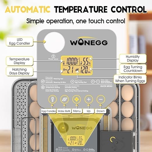4th Gen – 48 Egg Fully Automatic Incubator, 2026 UpgradedDesign, Intelligent Sensor-Based Humidity & Temp Control, Custom Days, Adjustable Auto Turning & Stop, Chick Separator, Flexible Egg Spacing - Image 2
