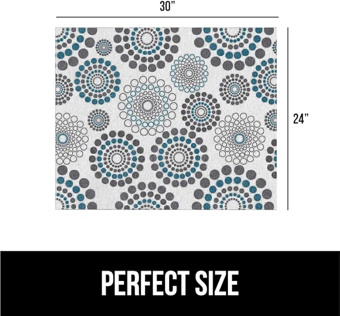 GORILLA GRIP LeakGuard Non-Adhesive Under Sink Mat for Kitchen Cabinet, Waterproof Quick Dry Shelf Liner, Durable Absorbent Felt Mats for Bathroom Sink, Cabinets, Dresser, 24x30 Spiral Gray Turquoise - Image 7