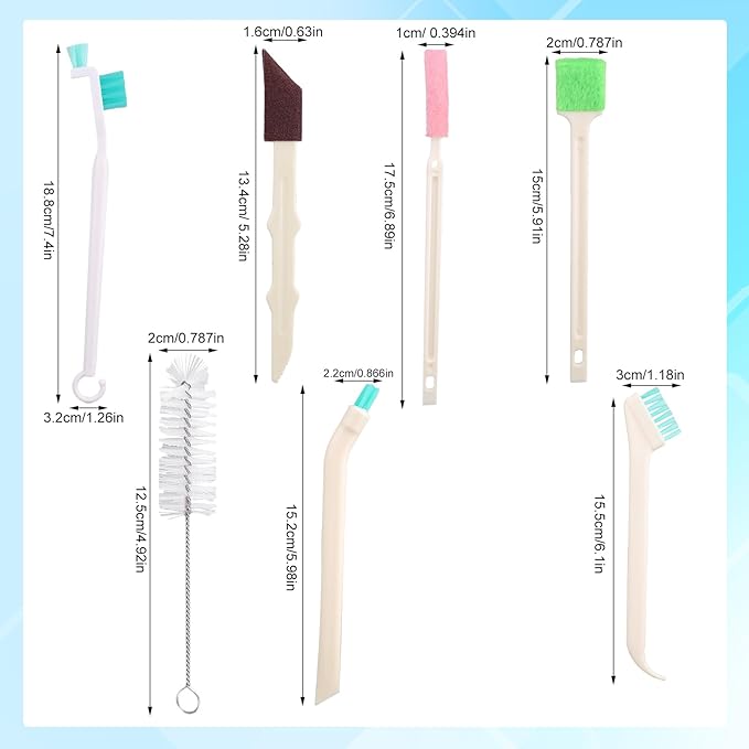13pcs Humidifier Cleaning Brush Set, Mini Detail Cleaning Brushes Small Cleaner Kit Tool for Household Humidifiers Keyboards Tiles Bottles & Tight Spaces - Image 2