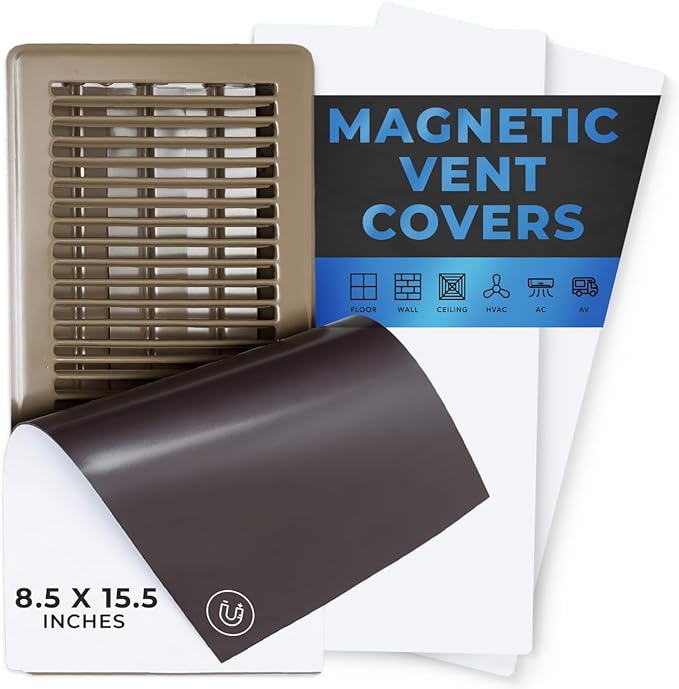 High Strength Magnetic Vent Cover 3 Pack (8" X 15.5") for Floor, Wall and Ceiling Steel Registers, Home and RV, HVAC and AC by EurekaAir