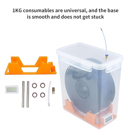 WALFRONT Filament Storage Box 3D Printer Filament Dry Box Dust Proof Damp Proof Sealed Container Transparent Design Universal 1KG Enhanced PTFE - Image 7