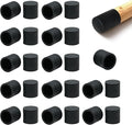 25 Pcs 5/8" (16 mm) Round Chair Leg Tips Caps, Silicone Rubber Furniture Leg Floor Protectors, Reduce Noise Folding Metal Chair Leg Cap Replacement for Bar Stool Leg Patio Indoor, Black by BOPOREAE