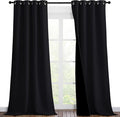 NICETOWN High-End Thermal Curtains, Full Blackout Curtains 90 Inches Long for Dining Room, Soundproof Window Treatment Drapes for Hall Room, Black, 46" Wide Per Panel, Set of 2 Panels by NICETOWN