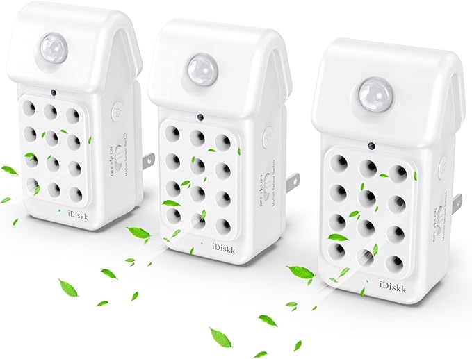 Improve Indoor Air Quality: iDiskk 3Pack Plug in Air Ionizers Negative Ion Technology Air Purifier, Mini Portable Air Freshener for Bedroom, Bathroom, Office by iDiskkDirect