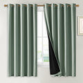 NICETOWN Greyish Green 100% Blackout Lined Curtains, 2 Thick Layers Completely Blackout Window Treatment Thermal Insulated Drapes for Kitchen/Bedroom (1 Pair, 70" Width x 63" Length Each Panel) by NICETOWN