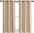 NICETOWN Room Darkening Blind Shade for Kids Bedroom, Biscotti Beige, Single Panel, 42 x 54 inch, Triple Weave Home Decoration Light Blocking Solid Ring Top Curtain/Drape for Small Window by NICETOWN