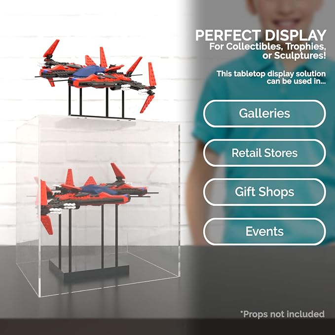 16" x 16" x 18" Clear Acrylic Display Box No Lid Versatile Square Plexiglass Retail Product Storage Bin or Merchandise Riser with One Open Side by Marketing Holders - Image 3