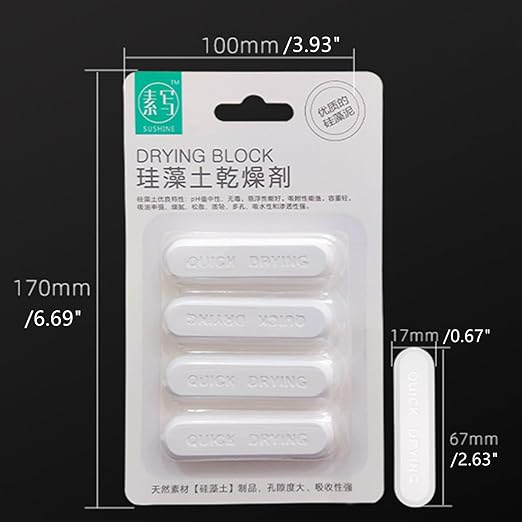 4 Pcs Diatom Drying Stick, Reusable Moisture Absorbing Rod Water Absorption Rod Drying Strip Diatomaceous Earth Moisture Absorber for Spices Jewelry Shoes Boxes Electronics Storage - Image 2