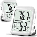 Antonki 2 Pack Room Thermometer for Home, Hygrometer Indoor Humidity Meter Gauge, Digital Temperature and Humidity Sensor Monitor for House, Terrarium, Incubator, Greenhouse - Battery Included by Antonki