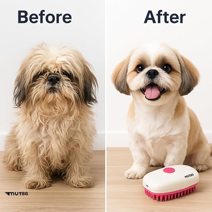 Cat Steam Brush, 3-in-1 Mist Grooming Brush, USB-C Rechargeable Anti-Static Silicone Pet Hair Cleaning Comb for Cats Dogs - Image 2